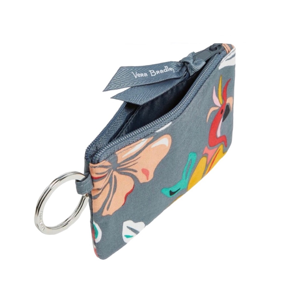 Vera Bradley Factory Style Zip ID Case in Signature Cotton~ “Coastal Paradise” - Picture 2 of 3